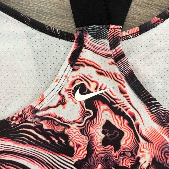 Nike Pro Dri-Fit Womens Pink & Black Marble Sports Crop Racerback Tank Top Small - Picture 7 of 11